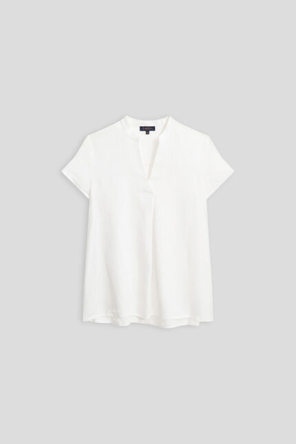 blouse kat 100% lin blanc femme