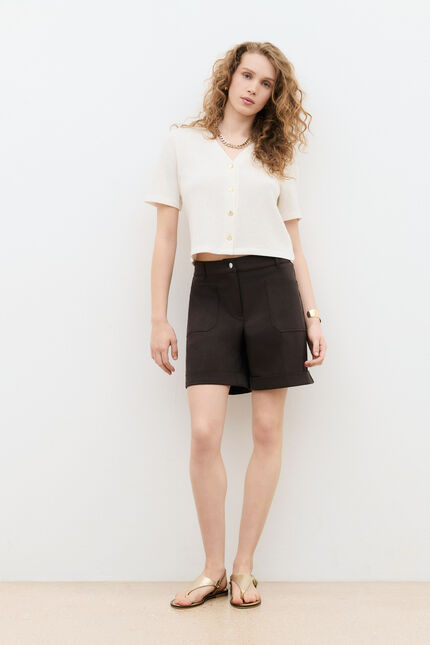Short Sombrero marron fonc&eacute; femme
