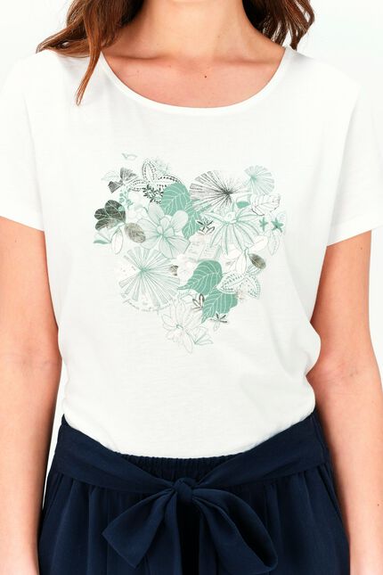 T-shirt toutes &agrave; l'&eacute;cole taxime heart blanc femme