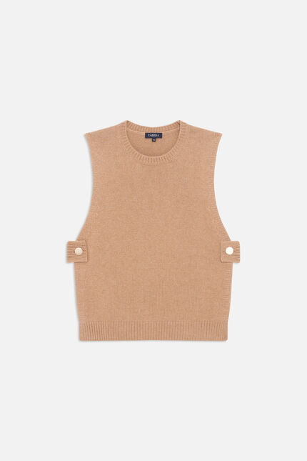 Poncho hevy camel femme