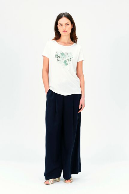 T-shirt toutes &agrave; l'&eacute;cole taxime heart blanc femme