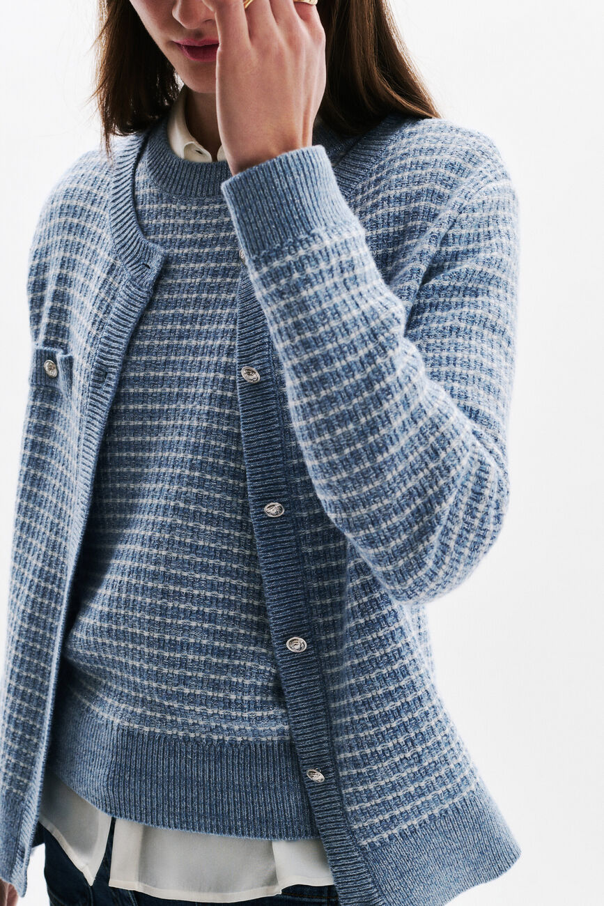 Chaleco Mleonie denim azul beb&eacute; mujer