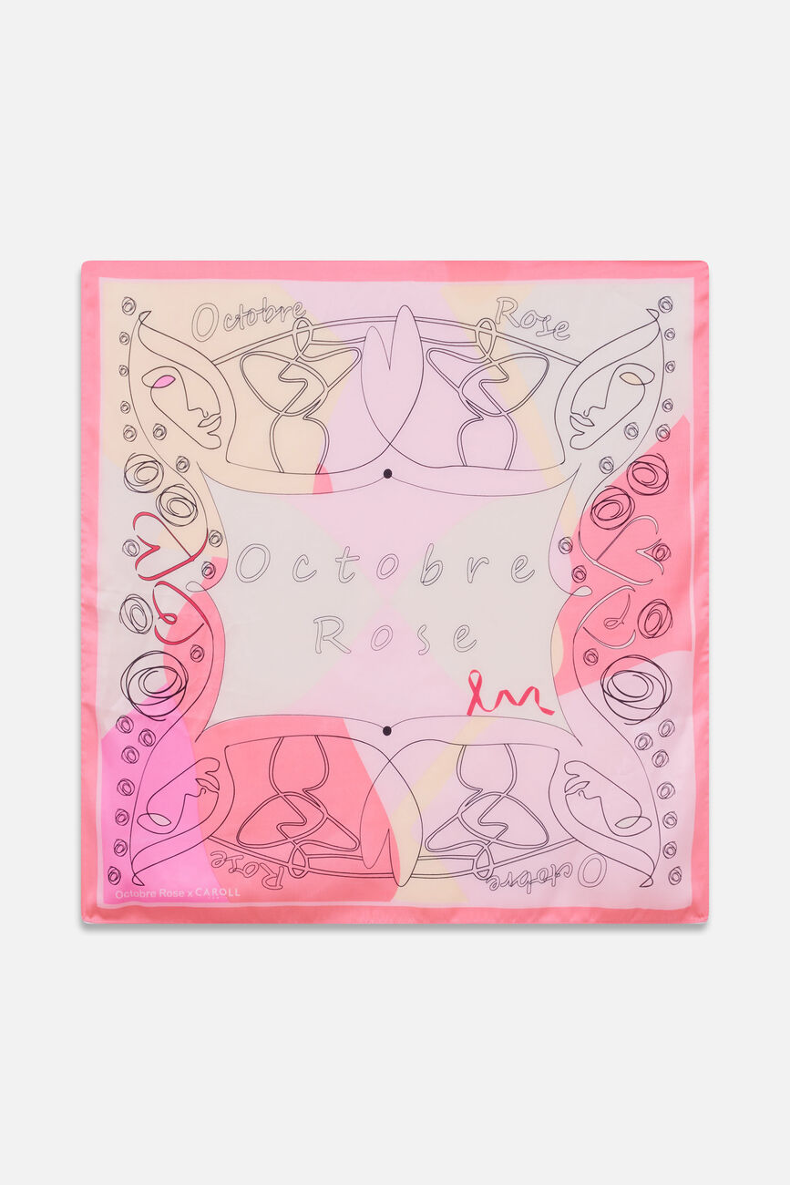 Sjaal 'Octobre Rose' 2022 felroze vrouw