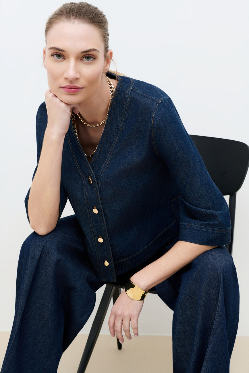 Camicia Calisa denim double stone donna
