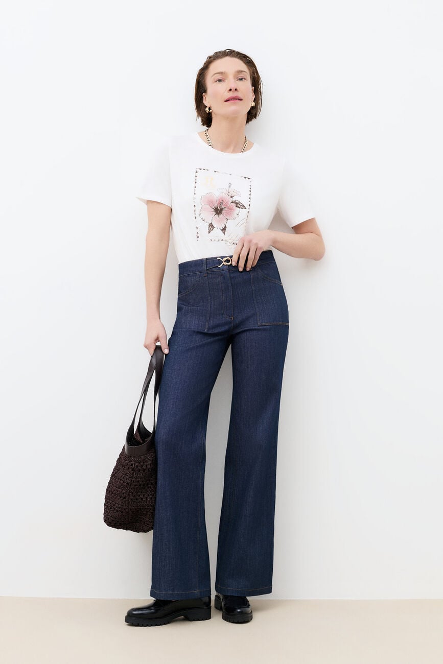 Camiseta Tim-Stamp castanho mulher