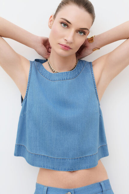 Chemise Cynthiana denim baby bleu femme