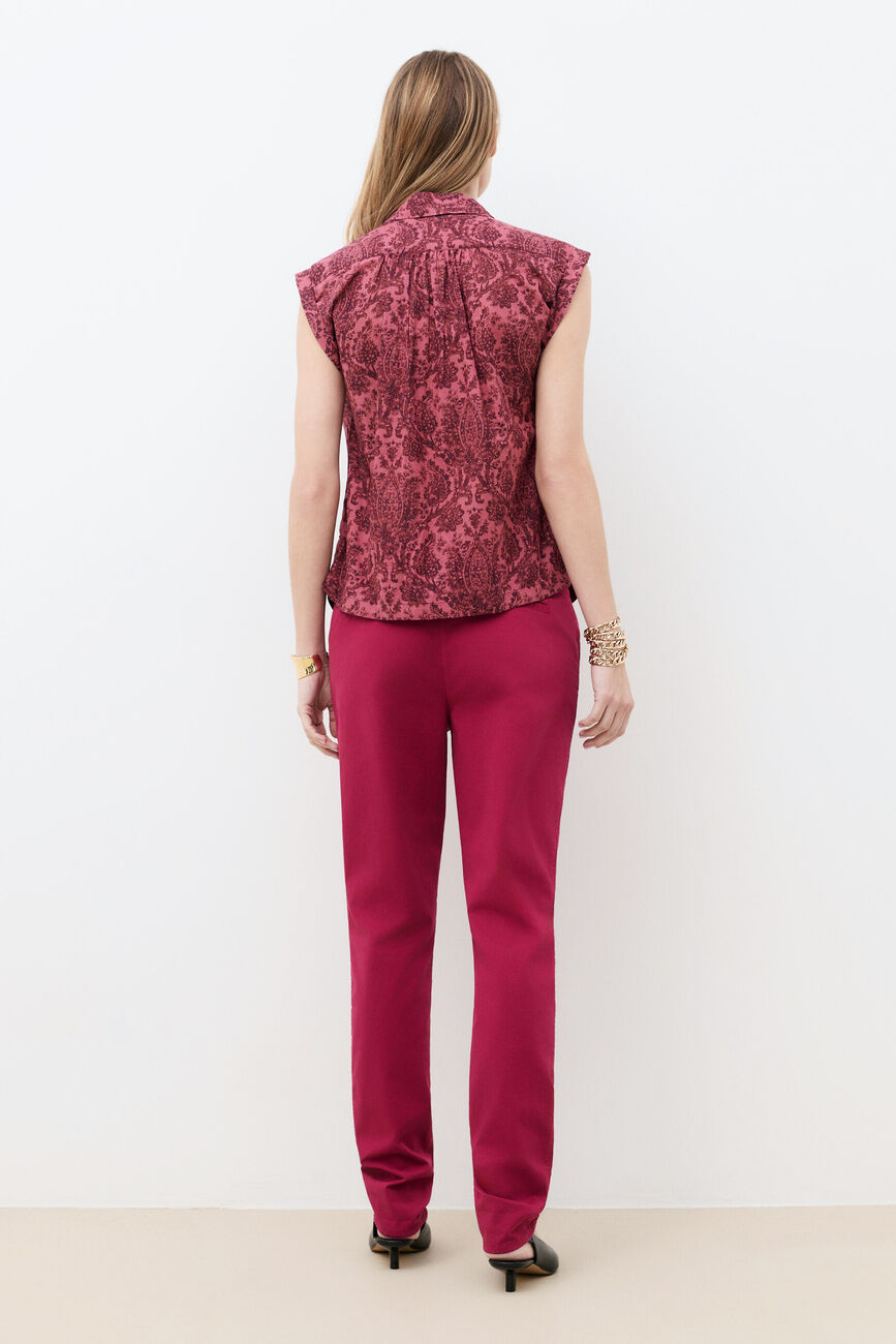 Camisa Celora rojo cereza mujer