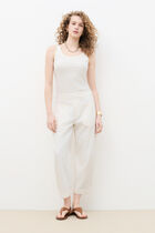 Plouchy trousers ecru woman