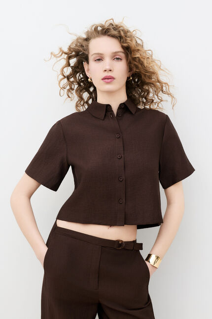 Chemise Corine3 marron fonc&eacute; femme