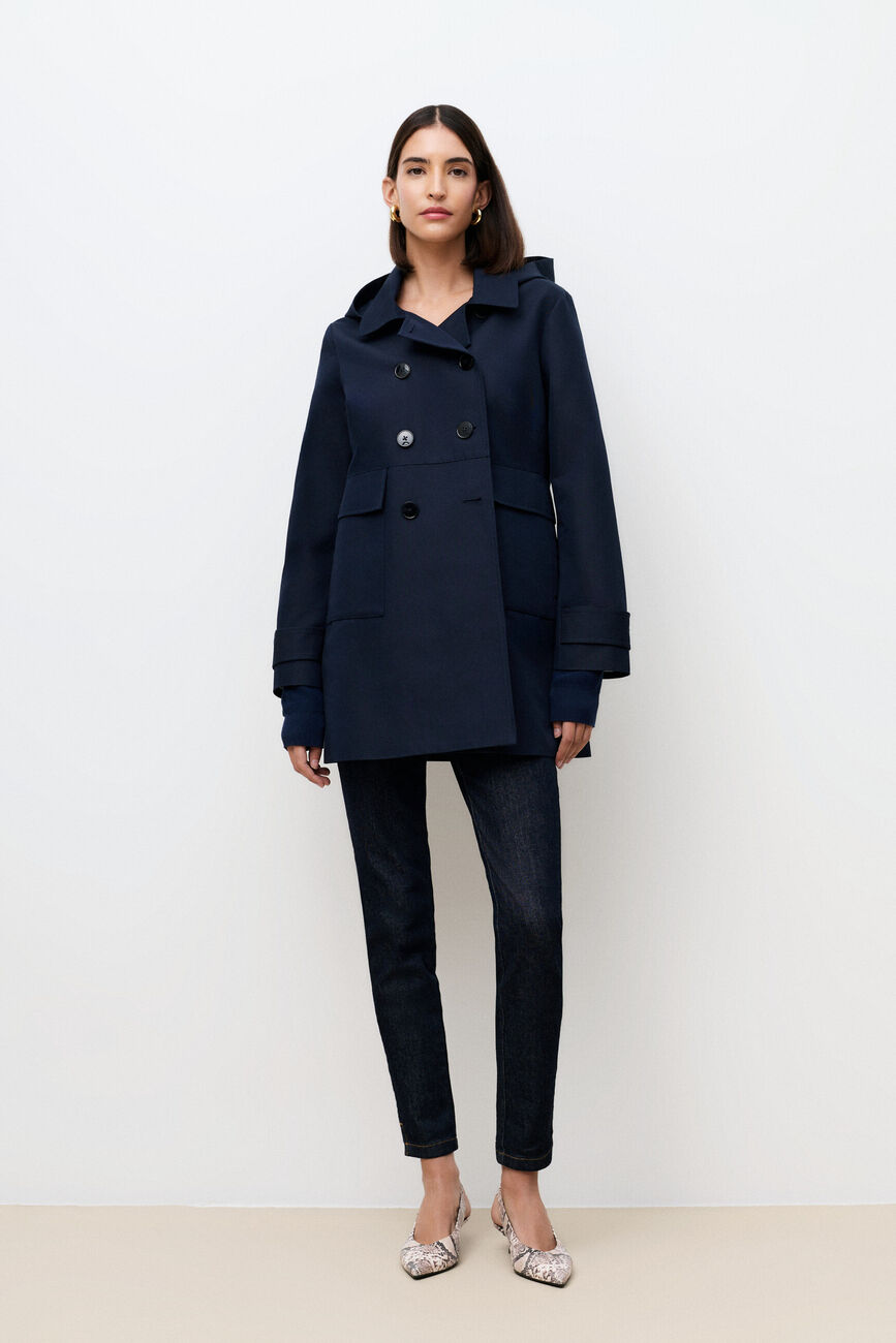 Abrigo Glamour azul marino mujer