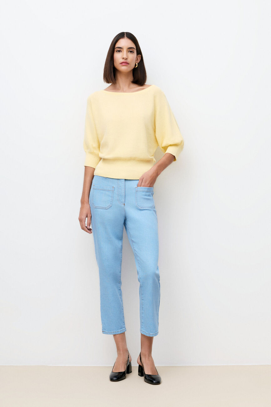Broek Pmalleydenim lichtblauw vrouw