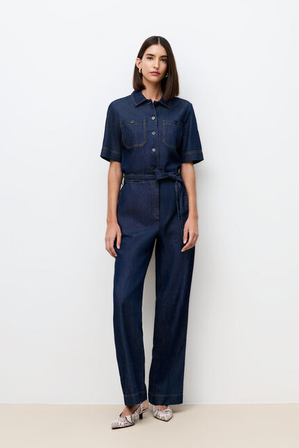 Combinaison Capu denim double stone femme