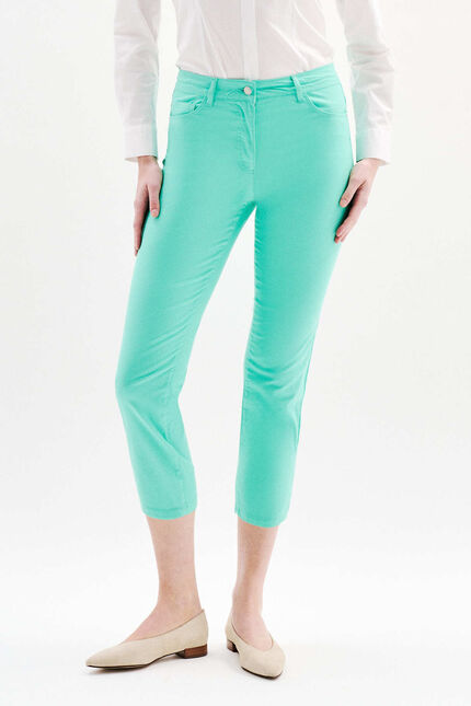pantacourt mason vert menthe femme