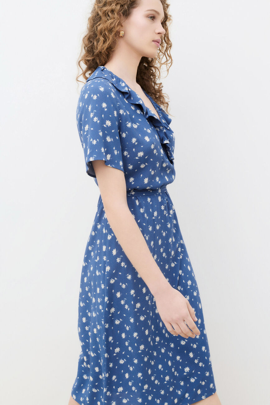 Vestido Rlilie azul mulher