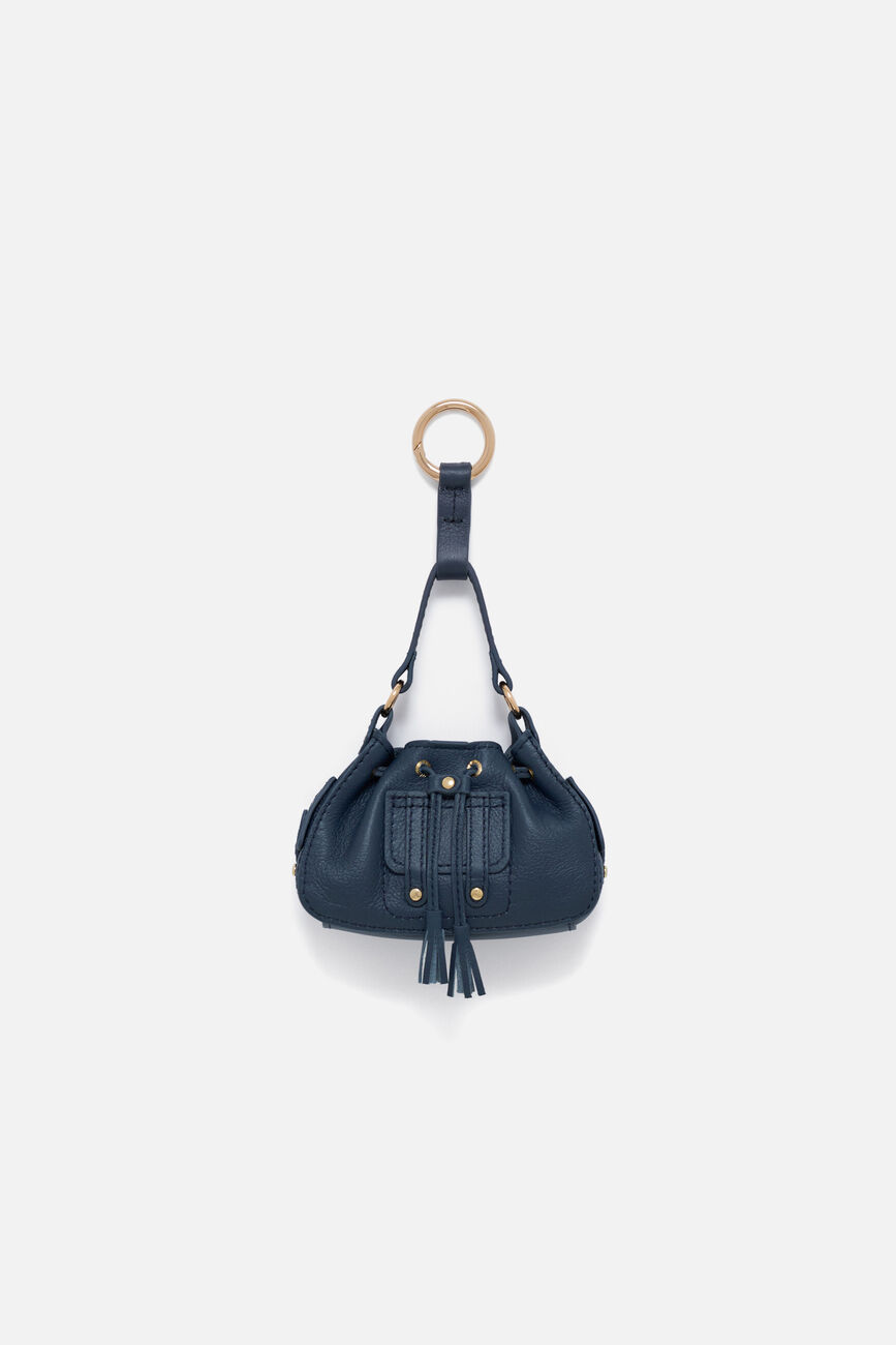 Charm Baby-Vic en cuir naturel bleu marine femme