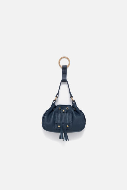 Charm Baby-Vic en cuir naturel bleu marine femme