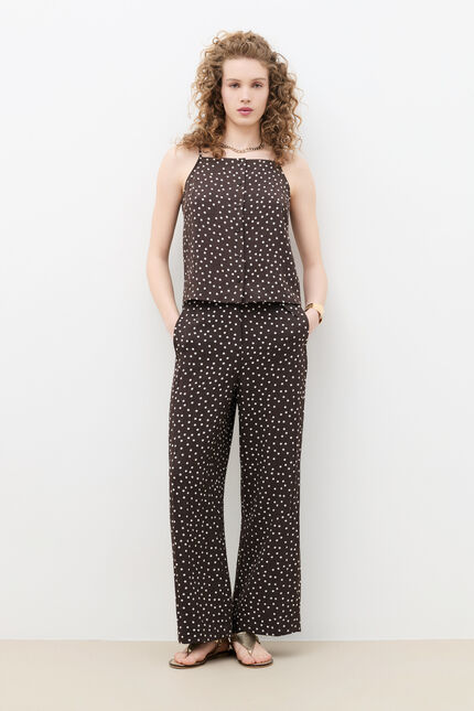 Top Comalia marron chocolat femme