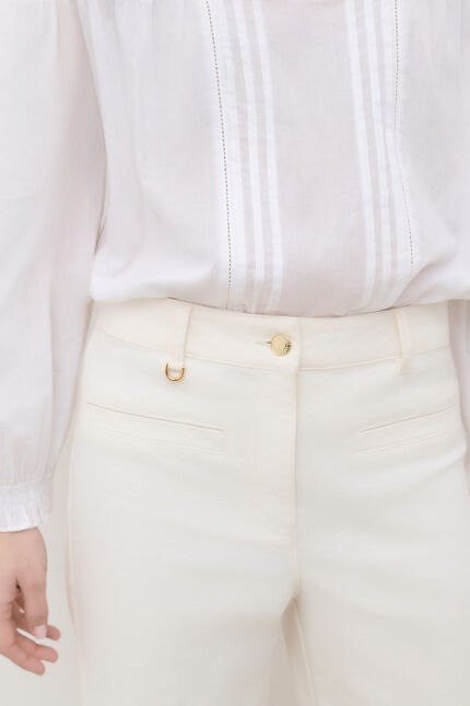 Pantalon Poeme ecru femme