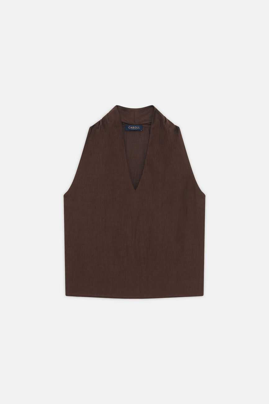 Blusa cristal2 marron fonc&eacute; mulher