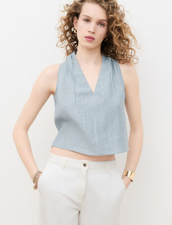 Camisa Cristal azul claro mulher