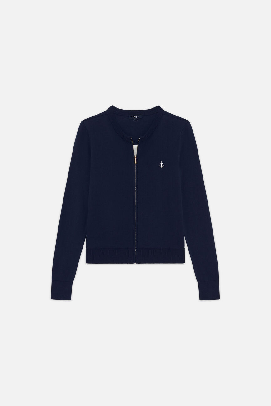 Gilet,Barrie bleu marine femme