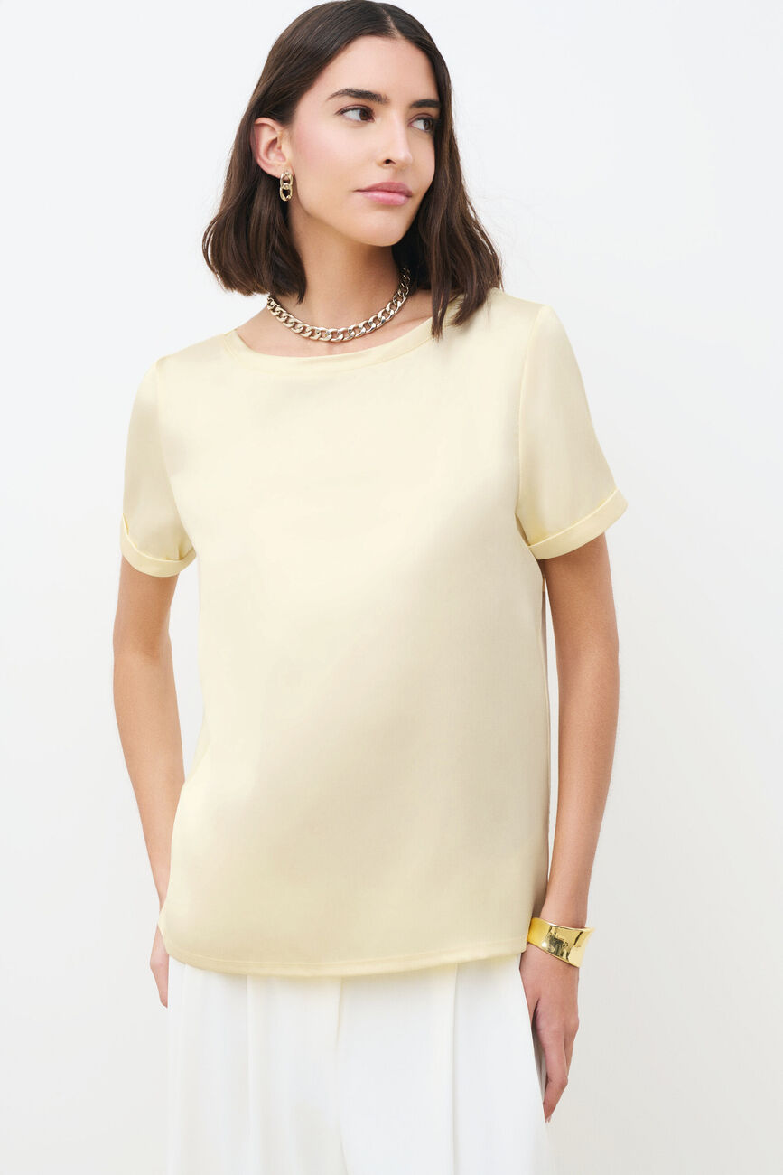 Camiseta Tarty amarillo pastel mujer