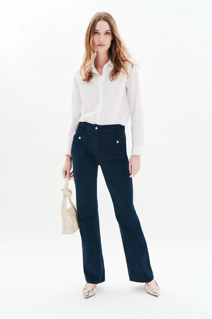Pantalon pelley bleu marine femme