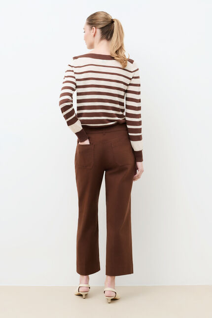Pantalon Pelleycropped marron femme