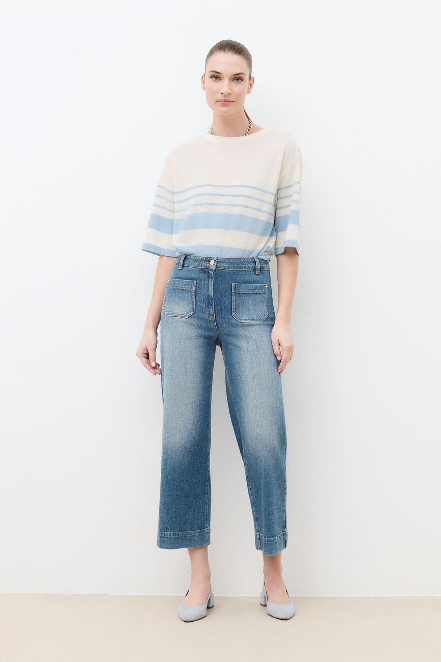 Pantalon Pelleycroppedj denim stone femme
