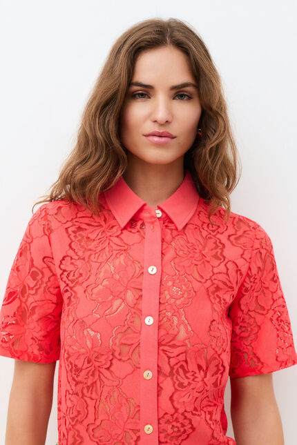 T-shirt Tjenny rouge corail femme