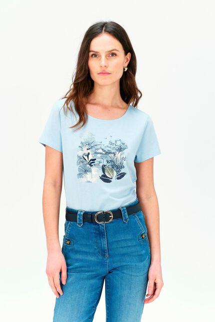 T-shirt toutes &agrave; l'&eacute;cole taxime house denim stone femme