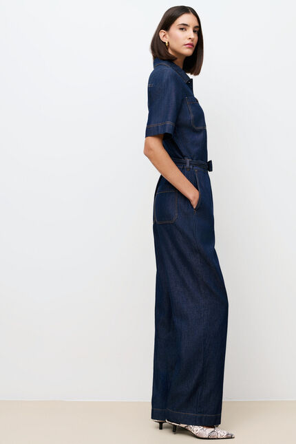 Combinaison Capu denim double stone femme