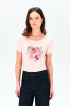 taxime heart Toutes &agrave; l'&eacute;cole T-shirt powder pink woman