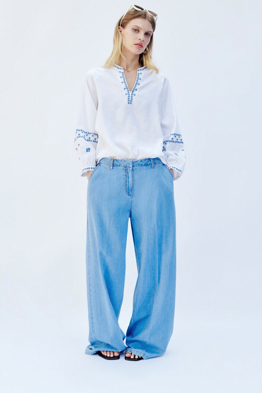 Trousers Palomadenim2 baby blue denim woman