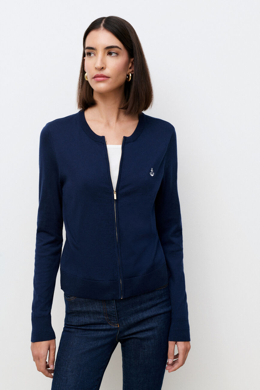 Gilet,Barrie bleu marine femme