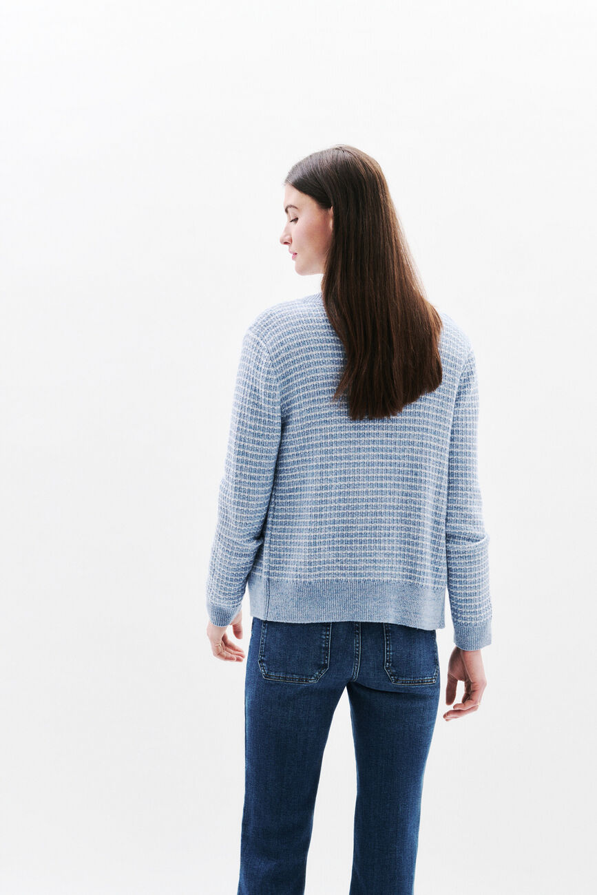 Chaleco Mleonie denim azul beb&eacute; mujer