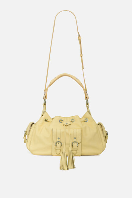 Sac Victoria en cuir naturel creme femme