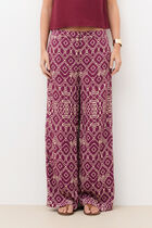 PandaLong Print 2 trousers burgundy woman