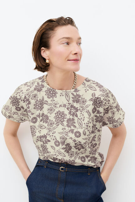 Camiseta Tmargerita-Fleur castanho mulher