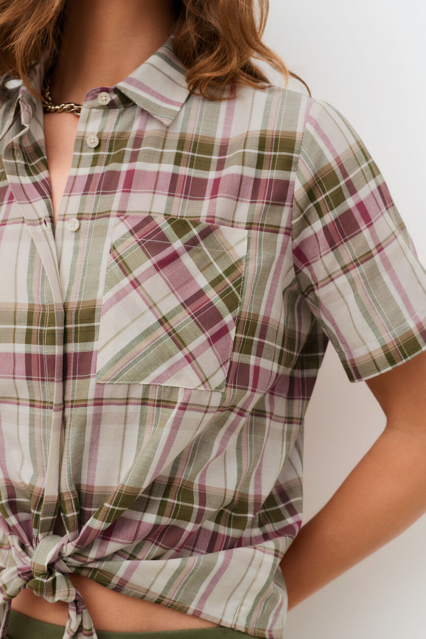 Camicia Clemence verde cachi donna