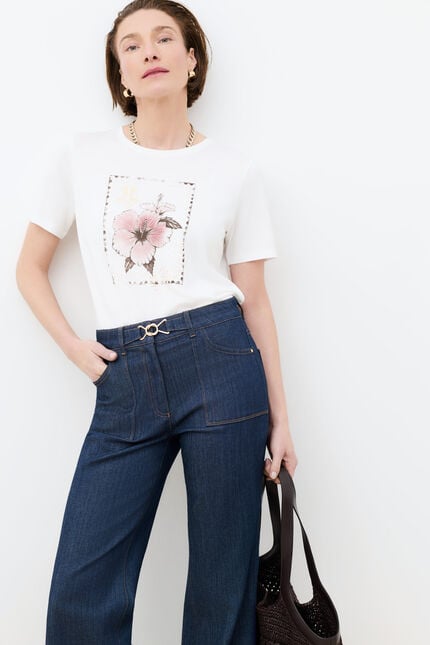 Camiseta Tim-Stamp castanho mulher
