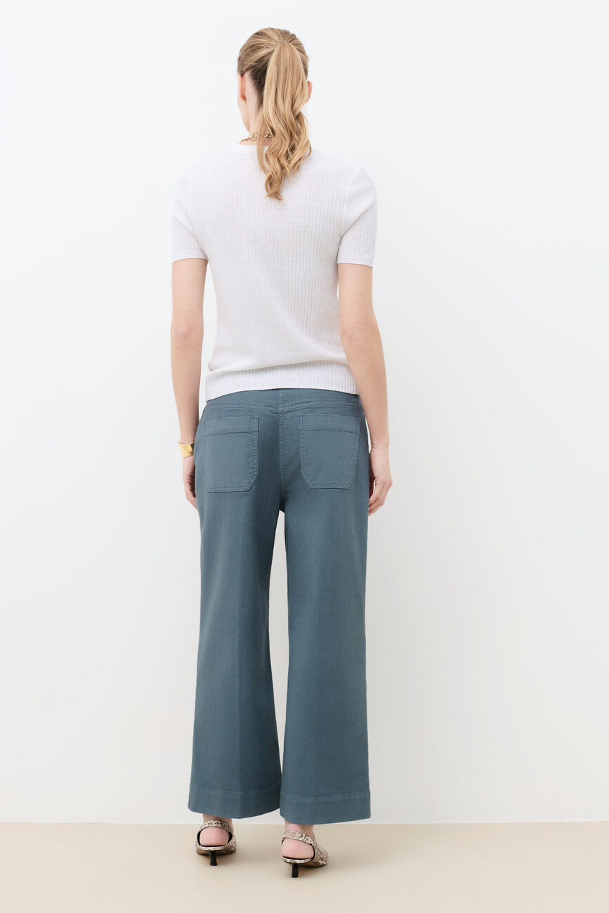 Trousers Pelleycropped teal green woman