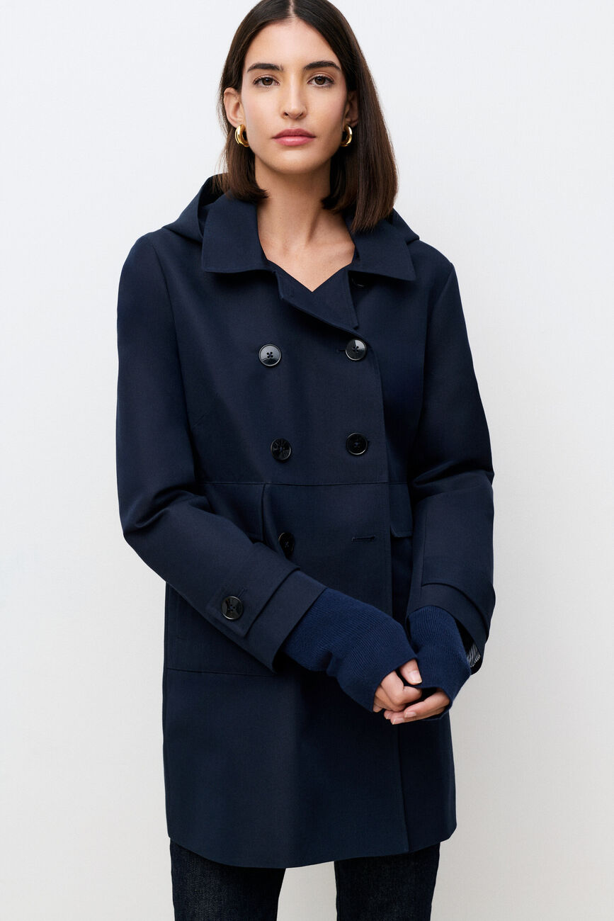 Abrigo Glamour azul marino mujer