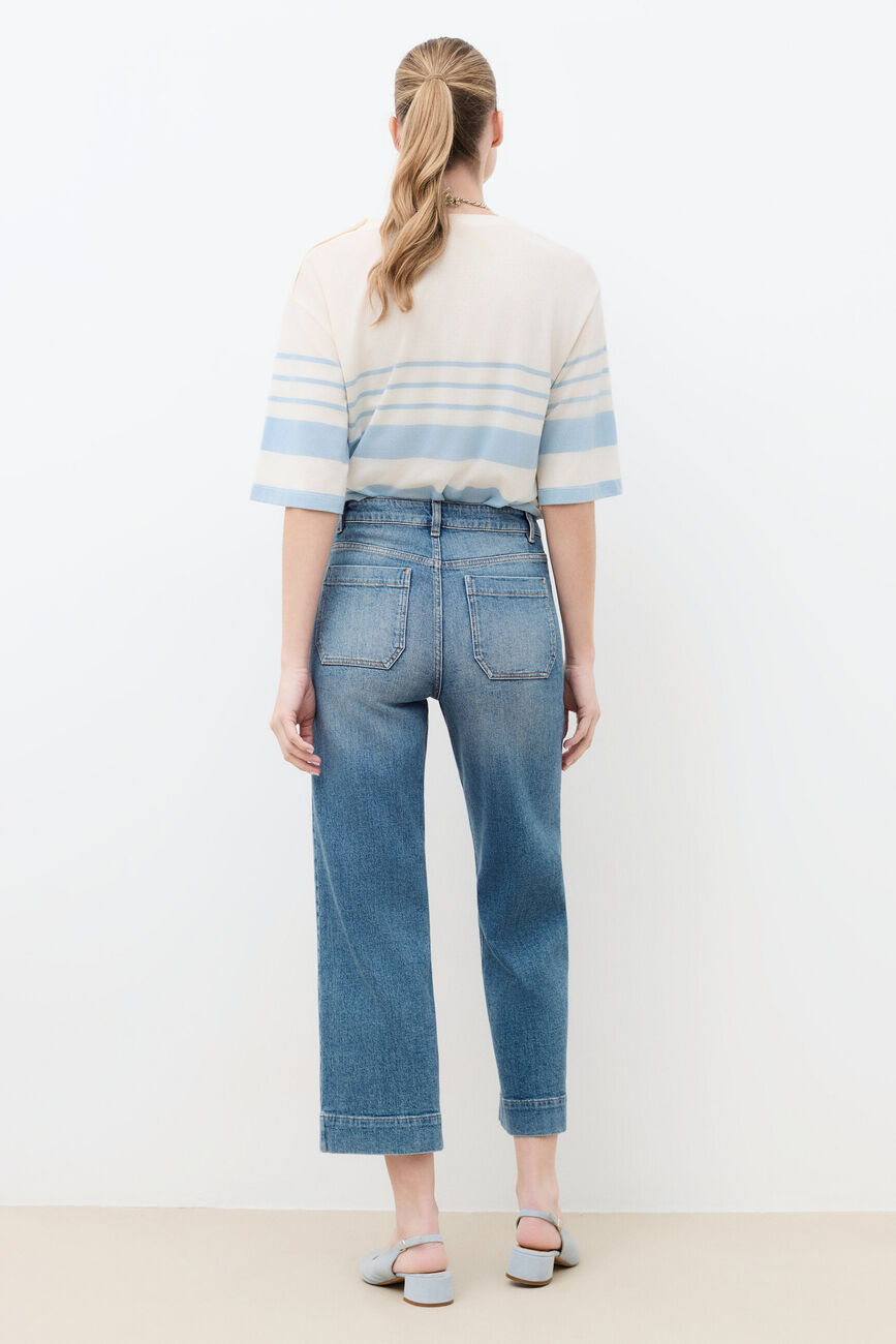 Pantalon Pelleycroppedj denim stone femme