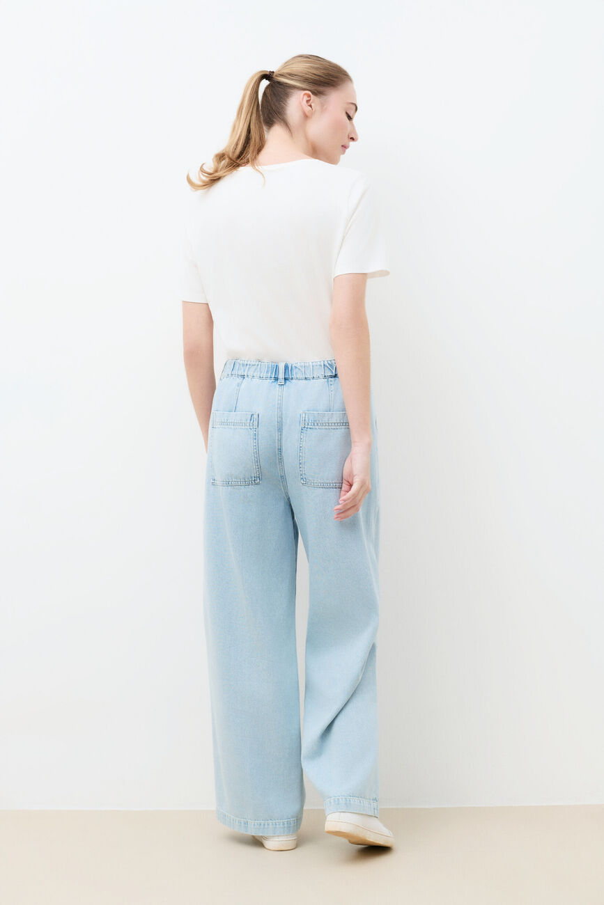 Pandidenim trousers sky blue woman