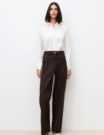 Pantalon Poeme marron fonc&eacute; femme