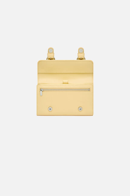 Portefeuille Thais en cuir naturel creme femme