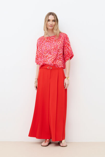 Pantalon Pinceau rouge femme