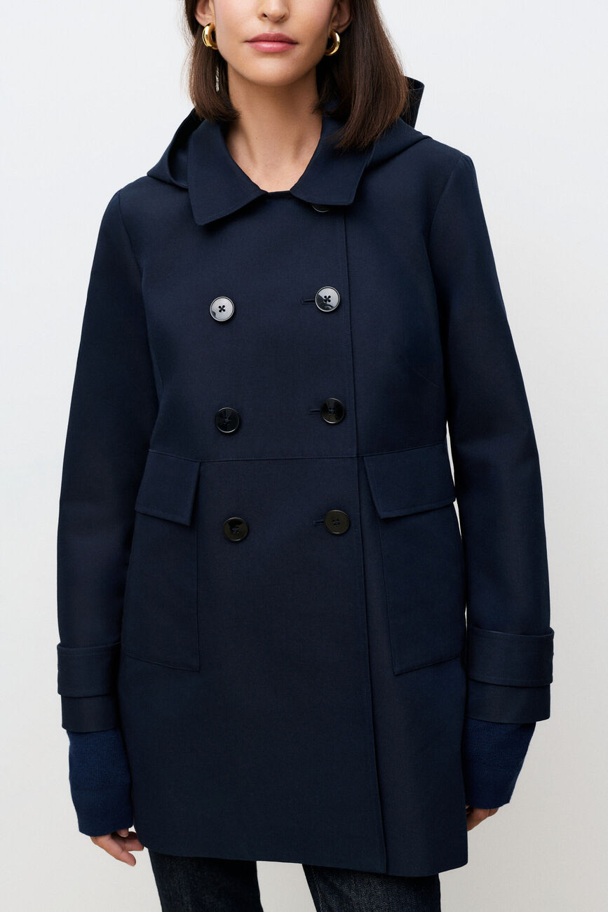 Abrigo Glamour azul marino mujer