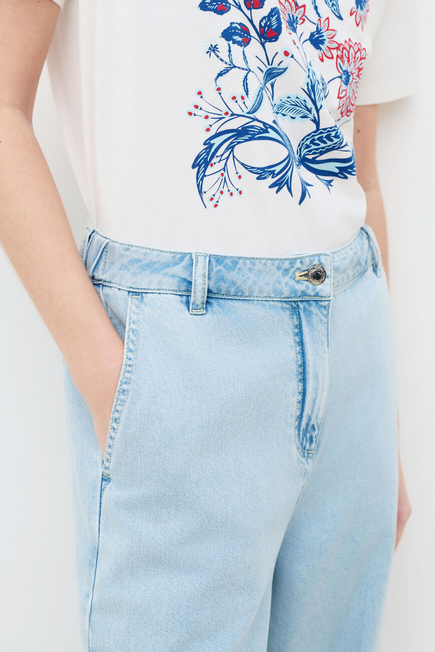 Pandidenim trousers sky blue woman